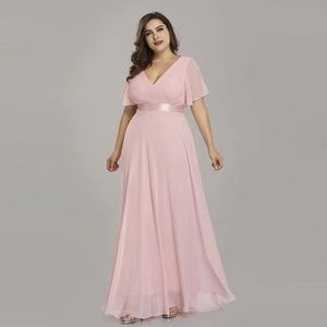 Gorgeous pink evening gown maxi dress size 20